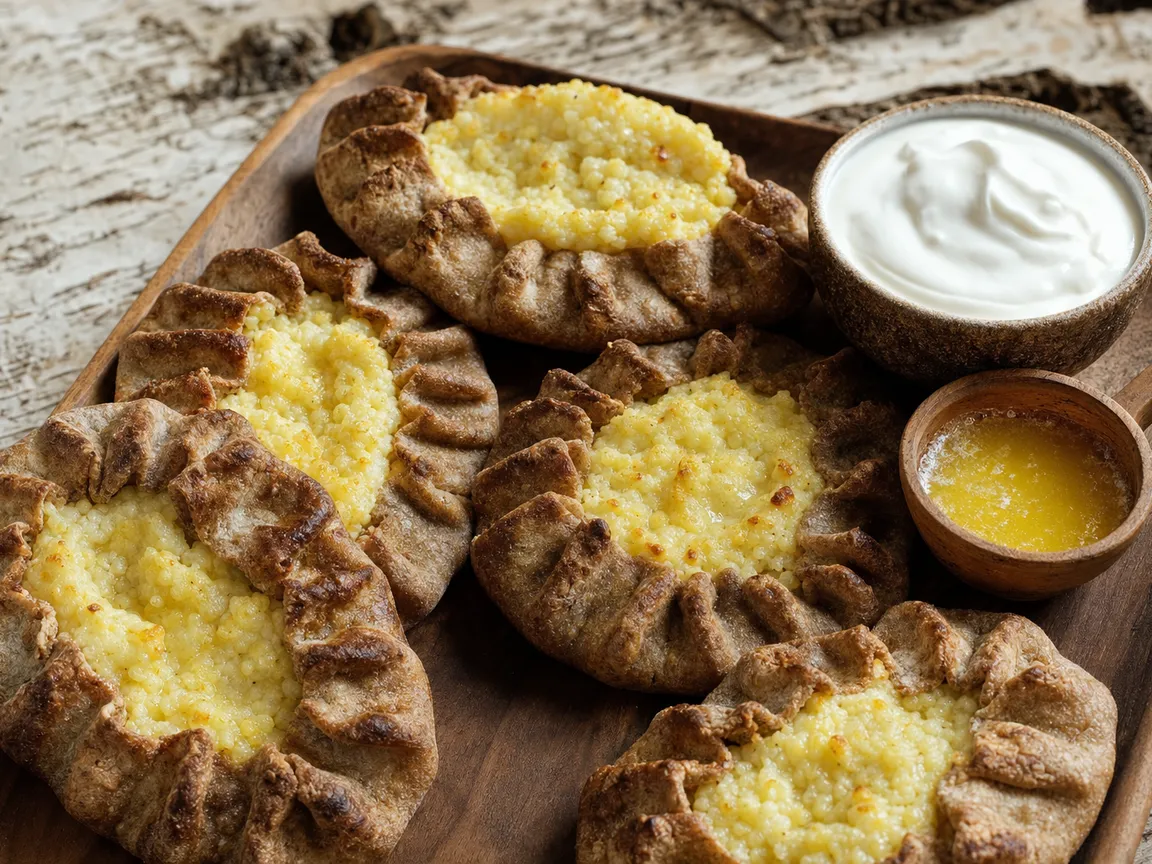Карельские калитки с пшённой и картофельной начинкой